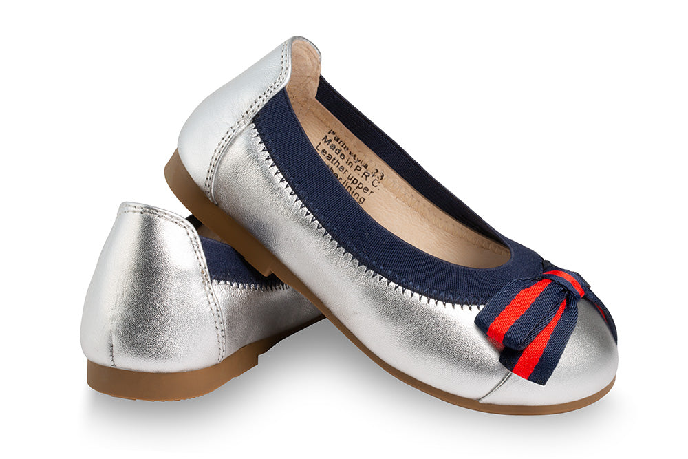 Childrens silver hot sale ballet shoes