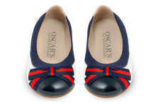 Girls white and navy ballet shoes - Oscar's for Kids