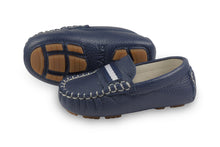 Boys navy leather loafers - Oscar's for Kids
