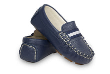 Boys navy leather loafers - Oscar's for Kids