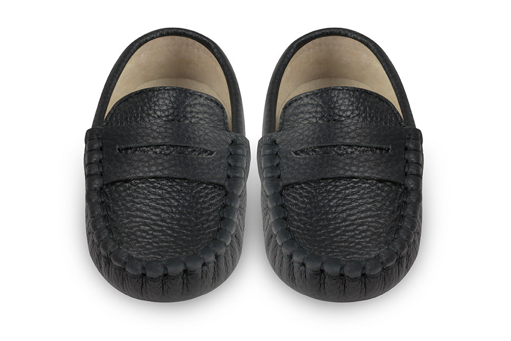 Boys black leather loafers - Oscar's for Kids