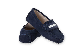 Boys navy suede loafers - Oscar's for Kids