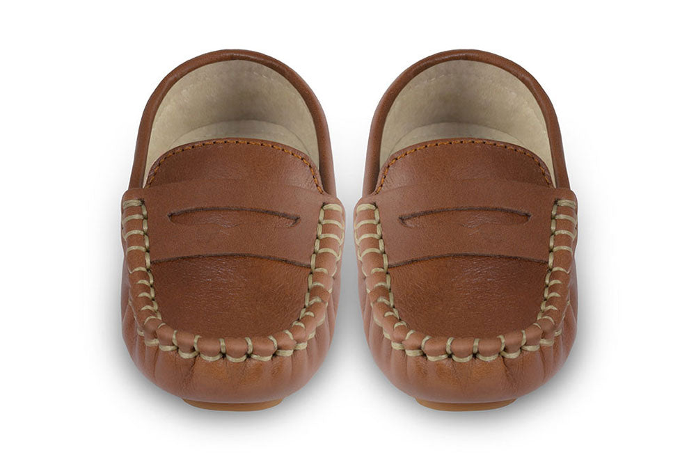 Boys brown leather loafers - Oscar's for Kids